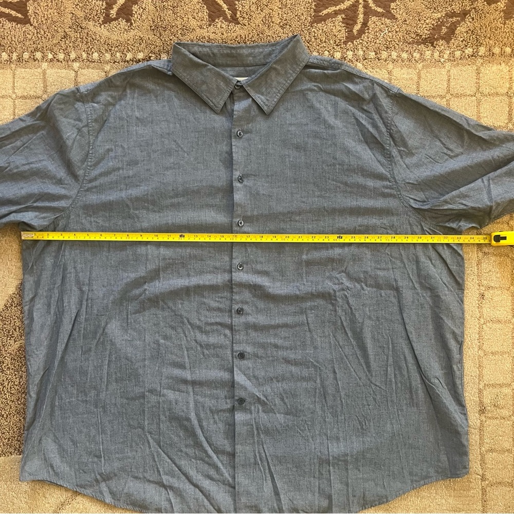 𝅺True Nation Button Down Dress Shirt Gray Size 4XL - Picture 5 of 8
